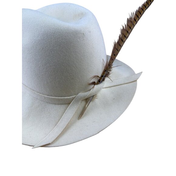 ADOLFO II Frances Berman Womens Ivory Felt Wide Brim Hat Accent Vintage main image 7